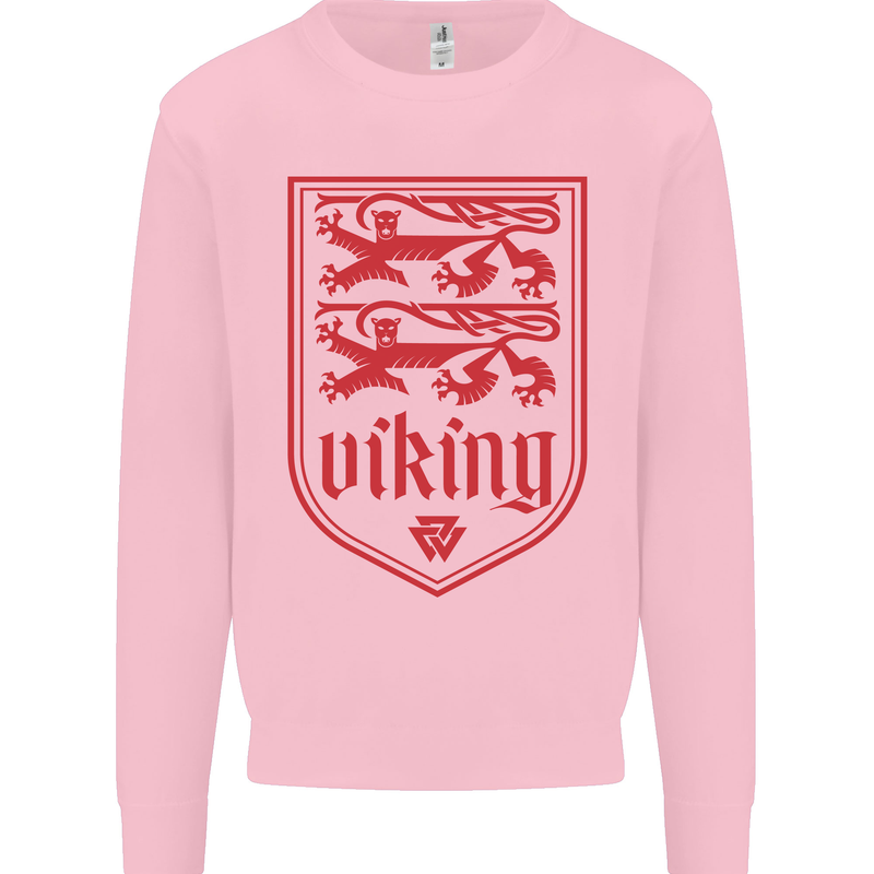 The Vikings Valknut Symbol Lions Valhalla Mens Sweatshirt Jumper Light Pink