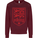 The Vikings Valknut Symbol Lions Valhalla Mens Sweatshirt Jumper Maroon