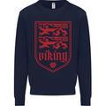 The Vikings Valknut Symbol Lions Valhalla Mens Sweatshirt Jumper Navy Blue
