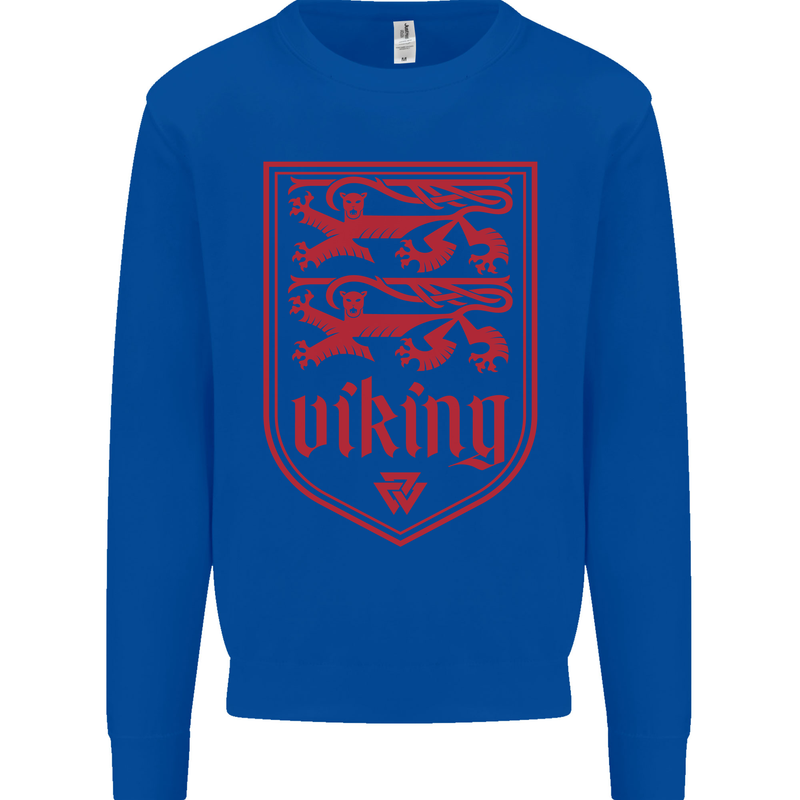 The Vikings Valknut Symbol Lions Valhalla Mens Sweatshirt Jumper Royal Blue