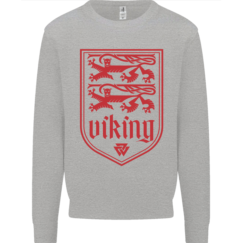 The Vikings Valknut Symbol Lions Valhalla Mens Sweatshirt Jumper Sports Grey