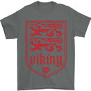 The Vikings Valknut Symbol Lions Valhalla Mens T-Shirt Cotton Gildan Charcoal