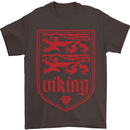 The Vikings Valknut Symbol Lions Valhalla Mens T-Shirt Cotton Gildan Dark Chocolate
