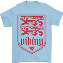 The Vikings Valknut Symbol Lions Valhalla Mens T-Shirt Cotton Gildan Light Blue