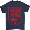 The Vikings Valknut Symbol Lions Valhalla Mens T-Shirt Cotton Gildan Navy Blue