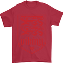The Vikings Valknut Symbol Lions Valhalla Mens T-Shirt Cotton Gildan Red