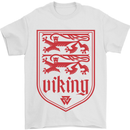 The Vikings Valknut Symbol Lions Valhalla Mens T-Shirt Cotton Gildan White