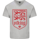 The Vikings Valknut Symbol Lions Valhalla Mens V-Neck Cotton T-Shirt Sports Grey