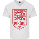 The Vikings Valknut Symbol Lions Valhalla Mens V-Neck Cotton T-Shirt White
