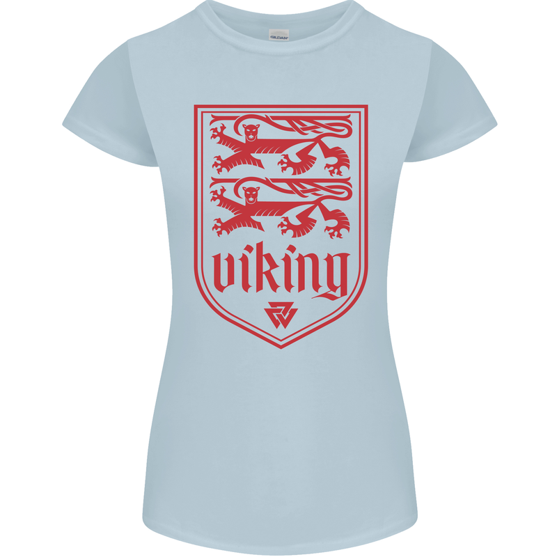 The Vikings Valknut Symbol Lions Valhalla Womens Petite Cut T-Shirt Light Blue