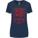 The Vikings Valknut Symbol Lions Valhalla Womens Wider Cut T-Shirt Navy Blue
