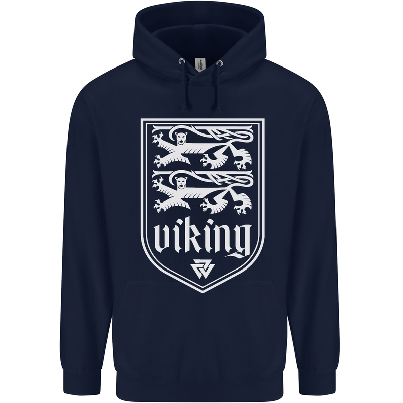 The Vikings Valknut Symbol Valhalla Lions Childrens Kids Hoodie Navy Blue