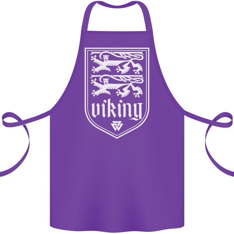 The Vikings Valknut Symbol Valhalla Lions Cotton Apron 100% Organic Purple