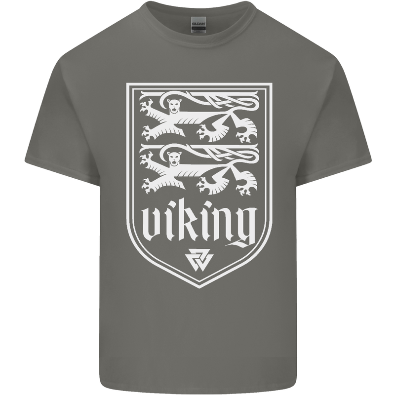 The Vikings Valknut Symbol Valhalla Lions Mens Cotton T-Shirt Tee Top Charcoal