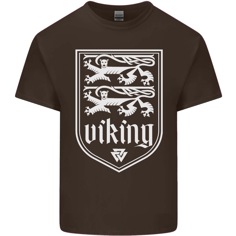 The Vikings Valknut Symbol Valhalla Lions Mens Cotton T-Shirt Tee Top Dark Chocolate