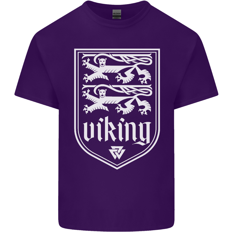 The Vikings Valknut Symbol Valhalla Lions Mens Cotton T-Shirt Tee Top Purple