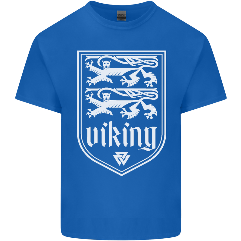 The Vikings Valknut Symbol Valhalla Lions Mens Cotton T-Shirt Tee Top Royal Blue