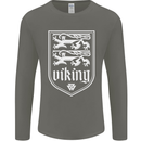 The Vikings Valknut Symbol Valhalla Lions Mens Long Sleeve T-Shirt Charcoal