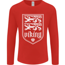The Vikings Valknut Symbol Valhalla Lions Mens Long Sleeve T-Shirt Red