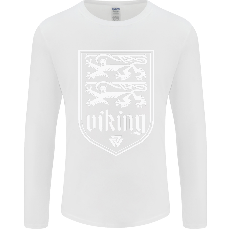 The Vikings Valknut Symbol Valhalla Lions Mens Long Sleeve T-Shirt White