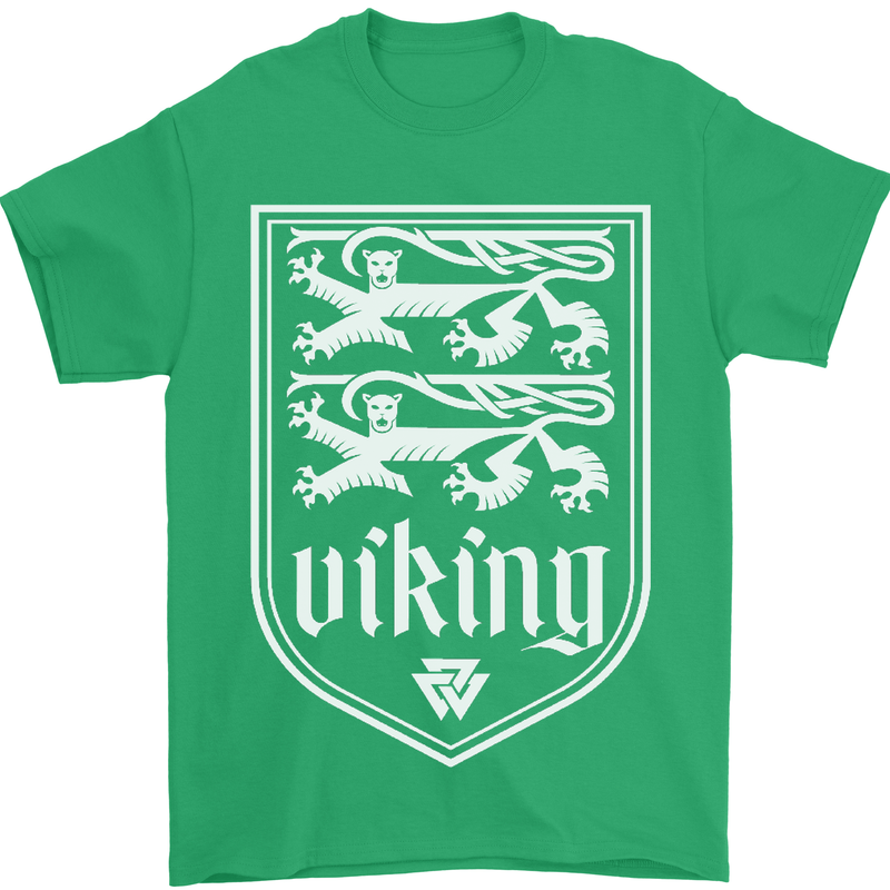 The Vikings Valknut Symbol Valhalla Lions Mens T-Shirt Cotton Gildan Irish Green