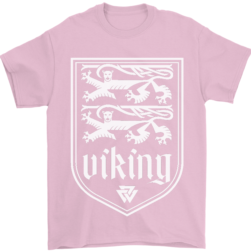 The Vikings Valknut Symbol Valhalla Lions Mens T-Shirt Cotton Gildan Light Pink