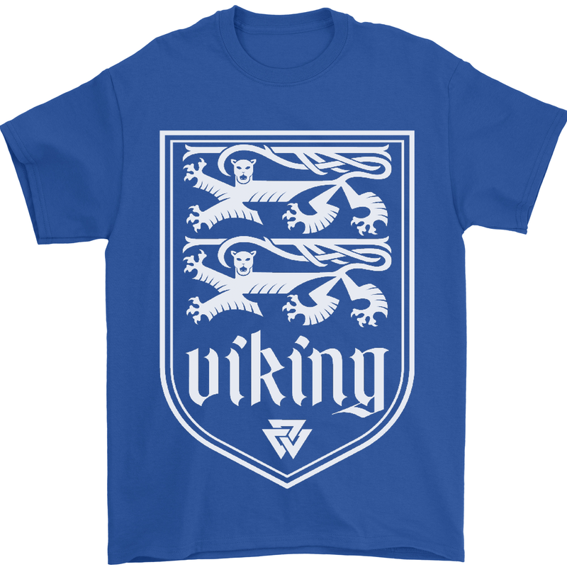 The Vikings Valknut Symbol Valhalla Lions Mens T-Shirt Cotton Gildan Royal Blue