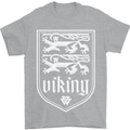 The Vikings Valknut Symbol Valhalla Lions Mens T-Shirt Cotton Gildan Sports Grey