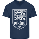 The Vikings Valknut Symbol Valhalla Lions Mens V-Neck Cotton T-Shirt Navy Blue