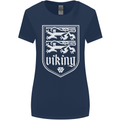 The Vikings Valknut Symbol Valhalla Lions Womens Wider Cut T-Shirt Navy Blue