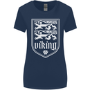The Vikings Valknut Symbol Valhalla Lions Womens Wider Cut T-Shirt Navy Blue