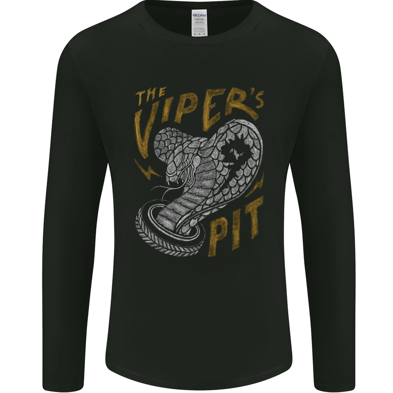 The Vipers Pit Motorcycle Motorbike Biker Mens Long Sleeve T-Shirt Black