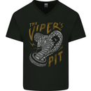 The Vipers Pit Motorcycle Motorbike Biker Mens V-Neck Cotton T-Shirt Black