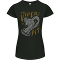 The Vipers Pit Motorcycle Motorbike Biker Womens Petite Cut T-Shirt Black