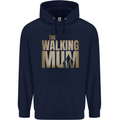 The Walking Mum Funny Mothers Day Mummy Childrens Kids Hoodie Navy Blue