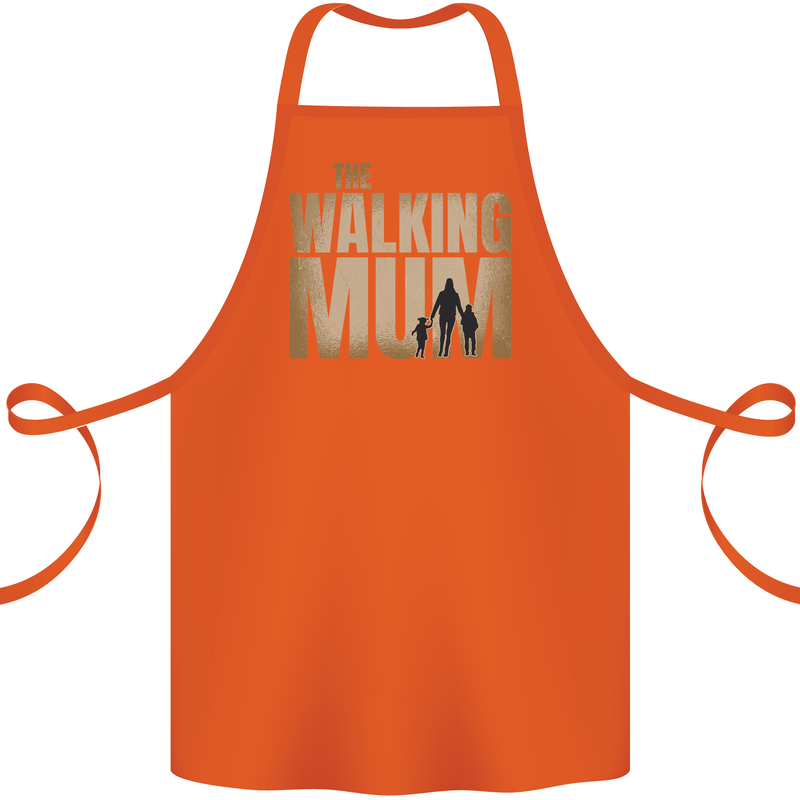 The Walking Mum Funny Mothers Day Mummy Cotton Apron 100% Organic Orange