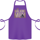 The Walking Mum Funny Mothers Day Mummy Cotton Apron 100% Organic Purple