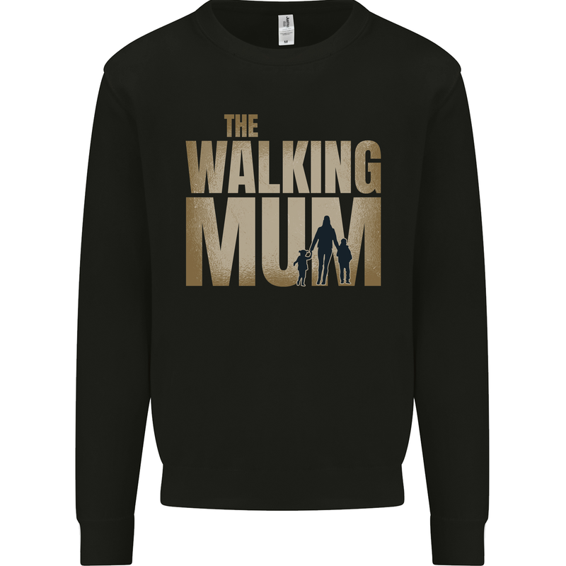 The Walking Mum Funny Mothers Day Mummy Kids Sweatshirt Jumper Black