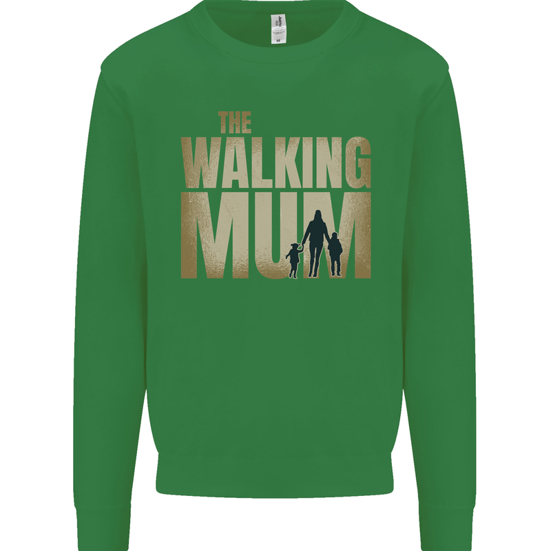 The Walking Mum Funny Mothers Day Mummy Kids Sweatshirt Jumper Irish Green