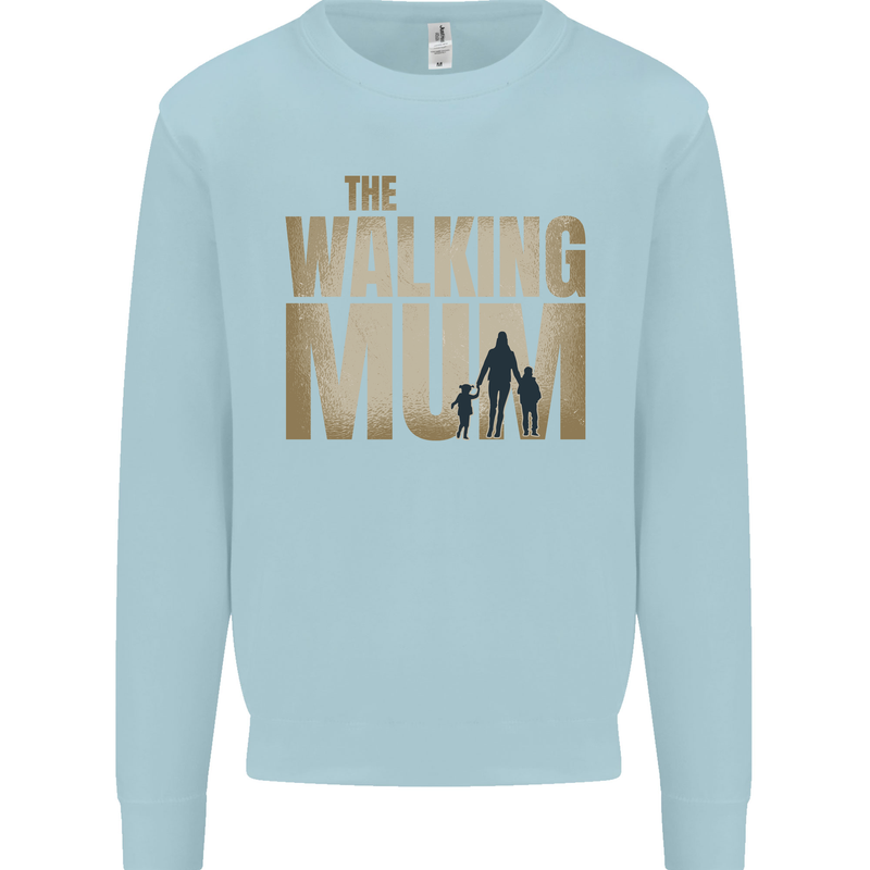 The Walking Mum Funny Mothers Day Mummy Kids Sweatshirt Jumper Light Blue