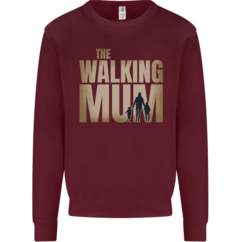 The Walking Mum Funny Mothers Day Mummy Kids Sweatshirt Jumper Maroon