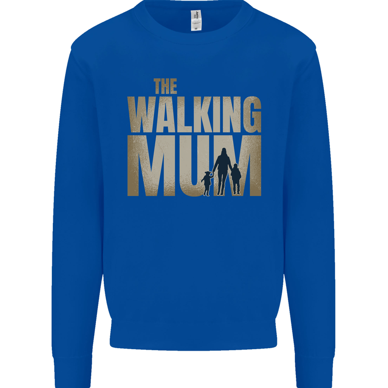 The Walking Mum Funny Mothers Day Mummy Kids Sweatshirt Jumper Royal Blue
