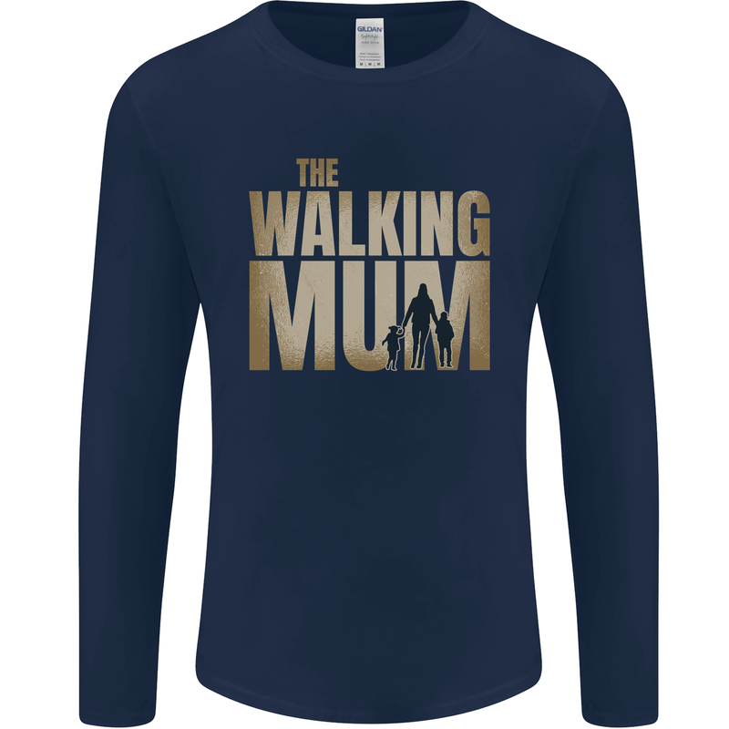 The Walking Mum Funny Mothers Day Mummy Mens Long Sleeve T-Shirt Navy Blue