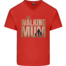 The Walking Mum Funny Mothers Day Mummy Mens V-Neck Cotton T-Shirt Red