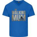 The Walking Mum Funny Mothers Day Mummy Mens V-Neck Cotton T-Shirt Royal Blue