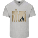 The Walking Mum Funny Mothers Day Mummy Mens V-Neck Cotton T-Shirt Sports Grey