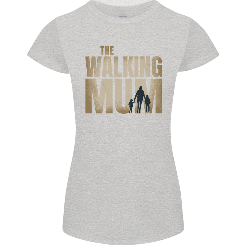 The Walking Mum Funny Mothers Day Mummy Womens Petite Cut T-Shirt Sports Grey