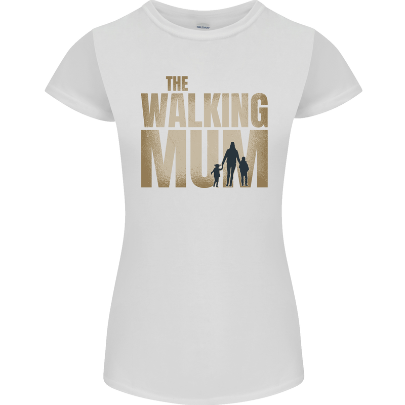 The Walking Mum Funny Mothers Day Mummy Womens Petite Cut T-Shirt White