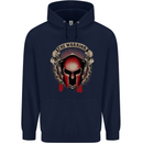 The Warrior Gym Spartan Helmet Bodybuilding Childrens Kids Hoodie Navy Blue