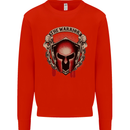 The Warrior Gym Spartan Helmet Bodybuilding Kids Sweatshirt Jumper Bright Red